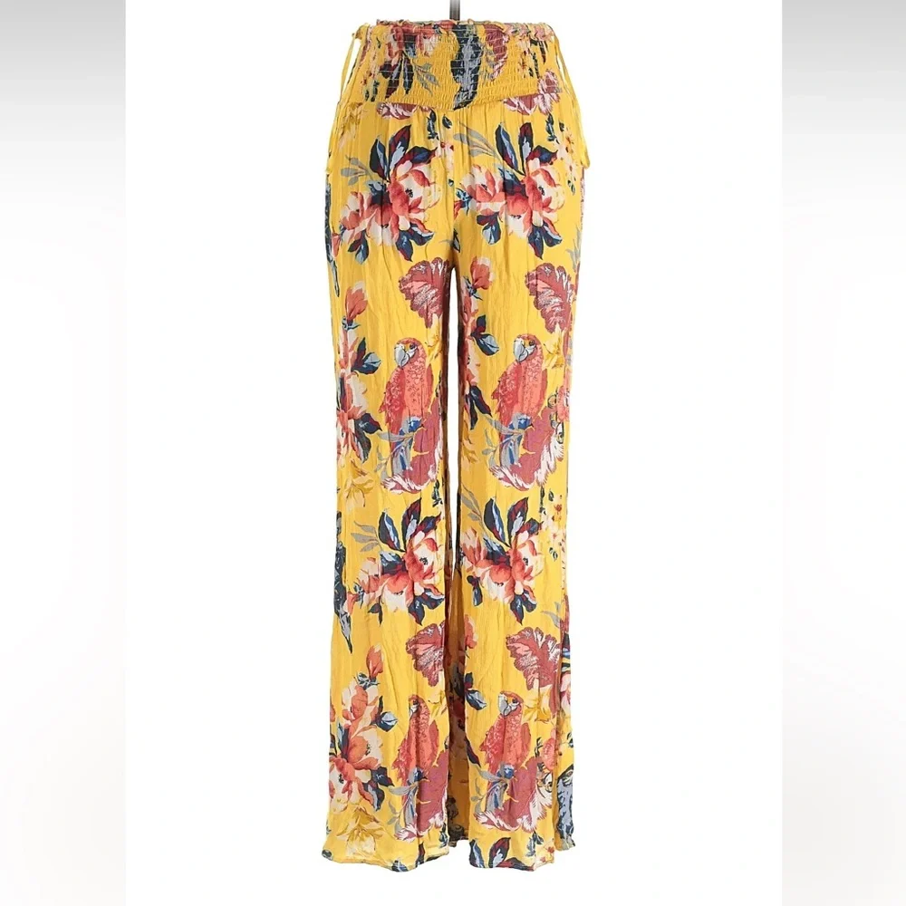 Revolve Tularosa Yellow Floral Wide Leg Pants Size S